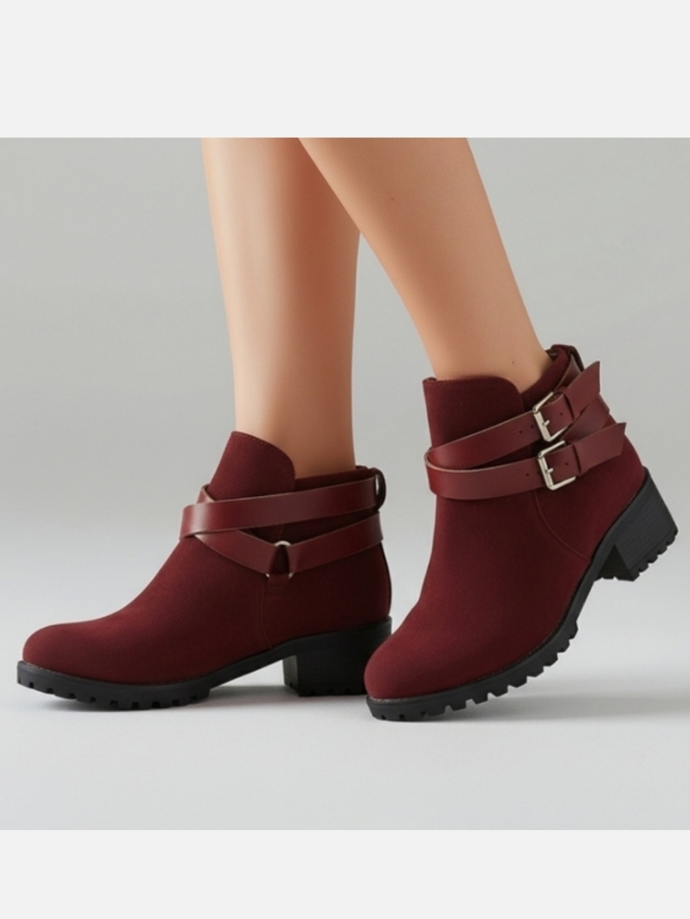 Stylish Faux Suede Ankle Boots Size 6.5 NWOT